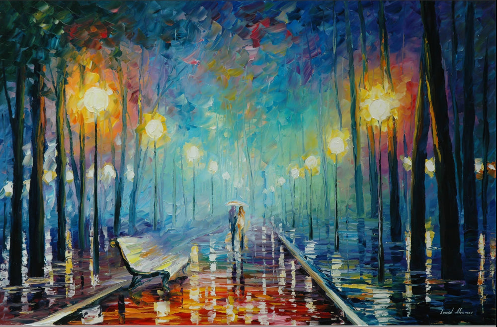 Rainy Night montado (horizontal, 75 × 50 cm), em escala com a caixa