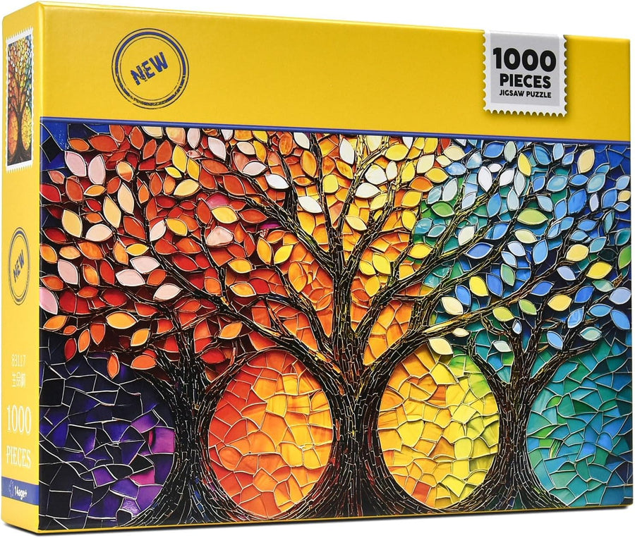 Caixa do quebra-cabeça Árvore da Vida Mosaico, 1000 peças